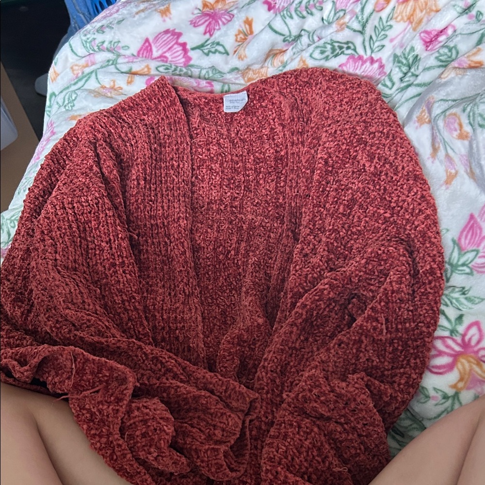 Essentials Women's Chenille Cardigan - Deep Red